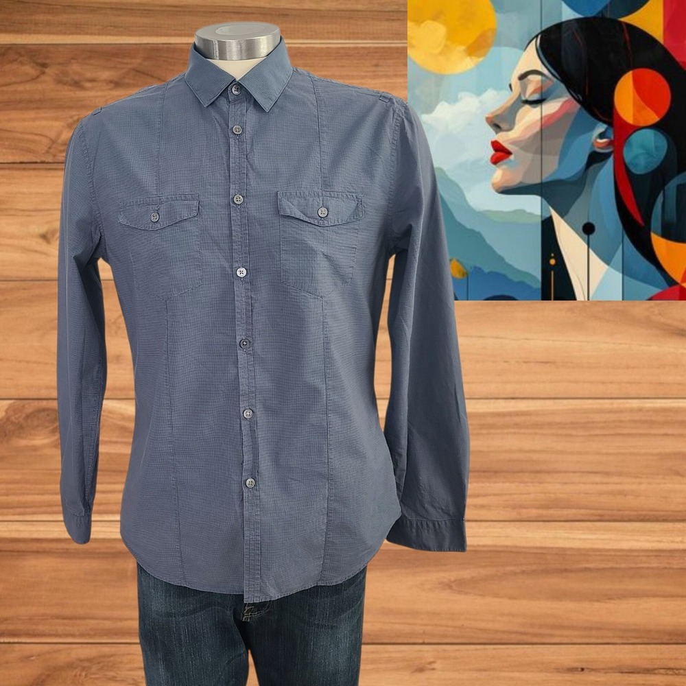 John Varvatos Men's Button-Up Shirt Size M‎ | Casual Designer Long Sleeve
